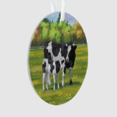 Holstein Koe & Cute Calf in zomerperiode Ornament (voorkant)