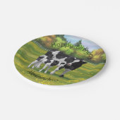 Holstein Koe & Cute Calf in zomerperiode Papieren Bordje (Gekanteld)