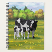 Holstein Koe & Cute Calf in zomerperiode Planner (Voorkant)