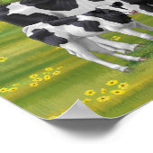 Holstein Koe & Cute Calf in zomerperiode Poster (Hoek)