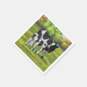 Holstein Koe & Cute Calf in zomerperiode Servet (Hoek)