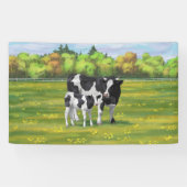 Holstein Koe & Cute Calf in zomerperiode Spandoek (Horizontaal)