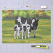 Holstein Koe & Cute Calf in zomerperiode Tissuepapier (Craft)