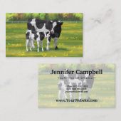 Holstein Koe & Cute Calf in zomerperiode Visitekaartje (Voorkant / Achterkant)