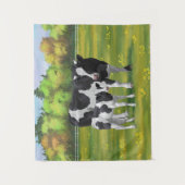 Holstein Koe & Cute Calf in zomerperiode Wandkleed (Voorkant)