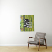Holstein Koe & Cute Calf in zomerperiode Wandkleed (In situ)