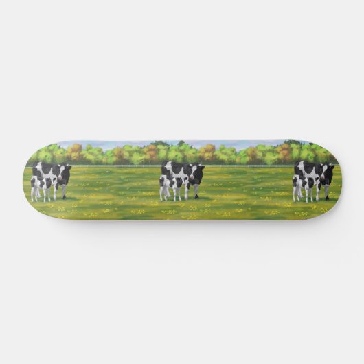 Holstein Koe & Cute Calf Persoonlijk Skateboard (Horizontaal)
