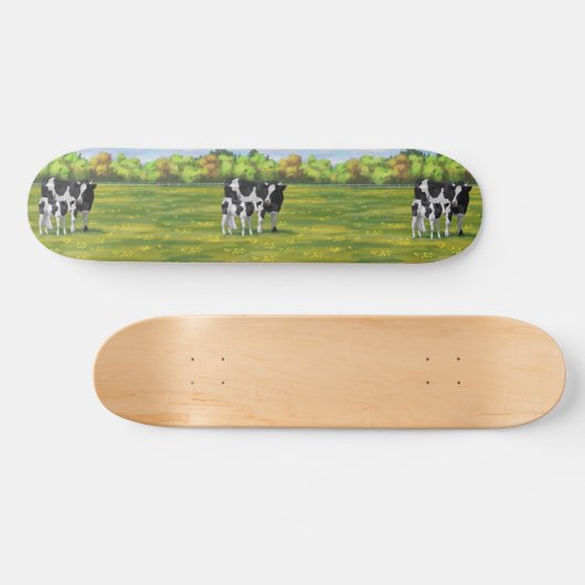 Holstein Koe & Cute Calf Persoonlijk Skateboard (Horizontaal)