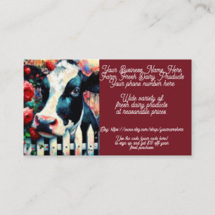 Holstein Koe Dairy Product Sales Shop Verkoop Etsy Visitekaartje