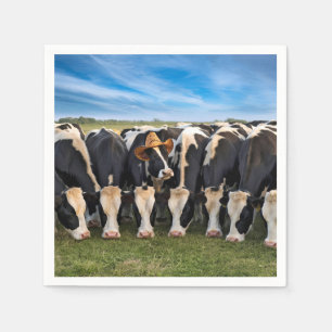 Holstein Koe Dragen van een Cowboy Pet Servet