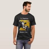 Holstein Koe en Calf Boerderij Vegetarian T-shirt (Voorkant volledig)