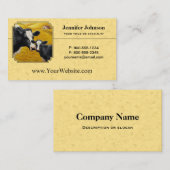 Holstein Koe en Calf Boerderij Yellow Visitekaartje (Voorkant / Achterkant)