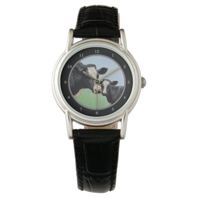 Holstein Koe en Calf Horloge (Voorkant)