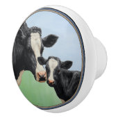 Holstein Koe en Calf Keramische Knop (Rechts)
