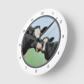 Holstein Koe en Calf Ronde Klok (Hoek)