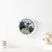 Holstein Koe en Calf Ronde Klok (Huis)