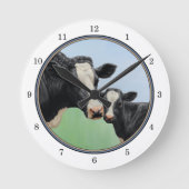 Holstein Koe en Calf Ronde Klok (Voorkant)