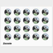 Holstein Koe en Calf Ronde Sticker (Vel)