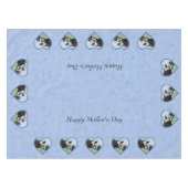 Holstein Koe en Cute Calf Blue Heart Tafelkleed (Voorkant (Horizontaal))