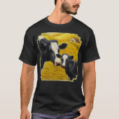 Holstein Koe en Cute Calf Cattle Farmer Art T-shirt (Voorkant)