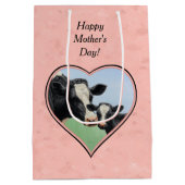 Holstein Koe en Kalf Roze Hart Medium Cadeauzakje (Achterkant)