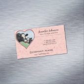 Holstein Koe en Kalf Roze Hart Visitekaartje Magneet (Voorbeeld)