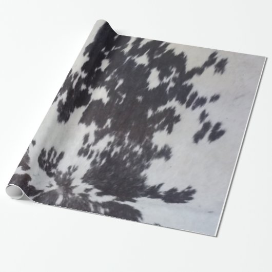 Holstein Koe Faux Leather Natural Huid Cadeaupapier (Uitgerold)