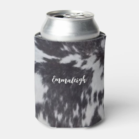 Holstein Koe Faux Leather Natural Kijk Blikjeskoeler (Blikje Voorkant)