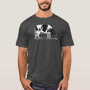 Holstein-koe graast potloodtekening van melkkoe, t-shirt