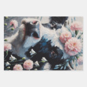 Holstein Koe in Bloemen Boerderij Boerderij Decoup Inpakpapier Vel (Voorkant 3)