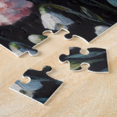 Holstein Koe in Bloemen Boerderij Boerderij Schild Legpuzzel (Zijkant)