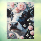 Holstein Koe in Bloemen Boerderij Boerderij Schild Raamsticker (Vel 3)