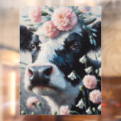 Holstein Koe in Bloemen Boerderij Boerderij Schild Raamsticker (Vel 2)