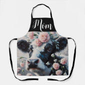 Holstein Koe in Bloemen Boerderij Boerderij Schild Schort (Voorkant)