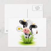 Holstein koe in gras briefkaart (Voorkant / Achterkant)