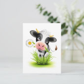 Holstein koe in gras briefkaart (Staand voorkant)