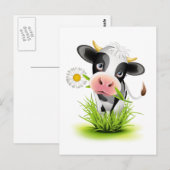 Holstein koe in gras briefkaart (Voorkant / Achterkant)