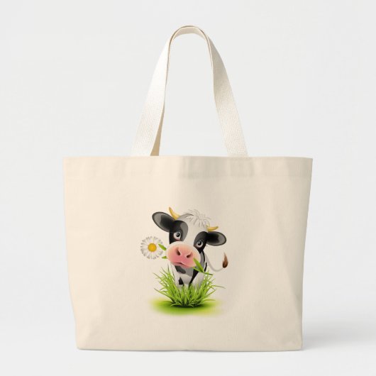 Holstein koe in gras grote tote bag (Voorkant)