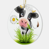 Holstein koe in gras keramisch ornament (Links)