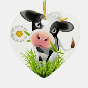 Holstein koe in gras keramisch ornament