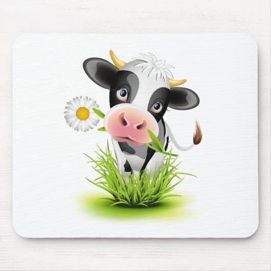 Holstein koe in gras muismat (Voorkant)