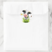 Holstein koe in gras ronde sticker (Tas)