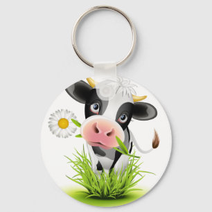 Holstein-koe in gras sleutelhanger