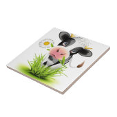 Holstein koe in gras tegeltje (Zijkant)
