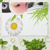 Holstein koe in gras theedoek (Gevouwen)