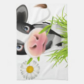 Holstein koe in gras theedoek (Verticaal)