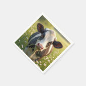 Holstein Koe in groene weide met madeliefjes Servet (Hoek)