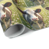 Holstein Koe kauwen op gras Cadeaupapier (Rol Hoek)