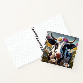 Holstein Koe met Daisies Notitieboek