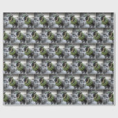 Holstein-Koe met gloeiende kerstkrans Cadeaupapier (Vlak)